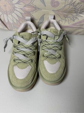UGG Sage Green Suede & Mesh Lace-Up Sneakers